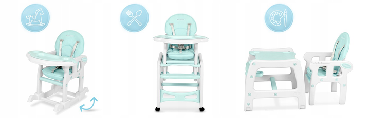 Стільчик для годування Ricokids Sinco 5 в 1 Бірюзовий (5908220470151) - зображення 7