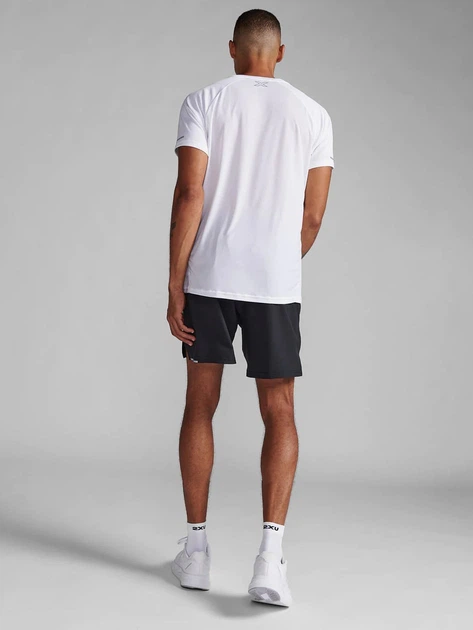 Футболка спортивная длинная мужская 2XU Aero Tee MR6557a_WHT/SRF 2XL Белая (9336340993483) - изображение 2