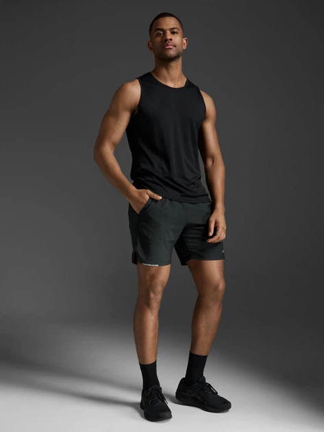 Спортивная майка мужская 2XU Aero Tank MR6676a_BLK/SRF 2XL Черная (9336340892014) - изображение 3