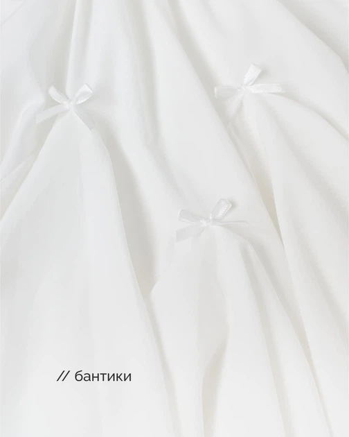 Спідниця-шорти 'Хмаринка' міді однотонна з милими міні бантиками в стилі кокетт S-L Біла - зображення 5