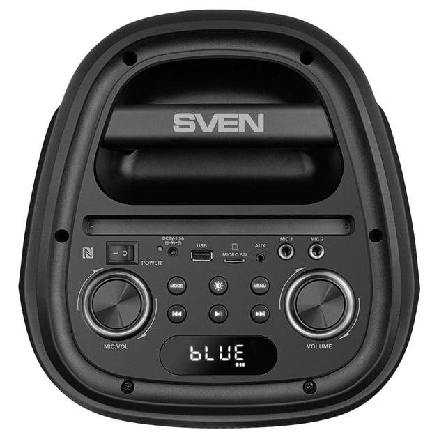 Акумуляторна колонка Sven 100 Вт з Bluetooth NFC TWS FM-радіо LED-дисплей та підсвічування RGB - зображення 5