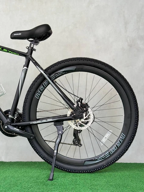 Велосипед міський Mercury S700 OVERLORD 27.5" AL рама 19" касета Shimano 24 швидкості чорно-зелений - зображення 8