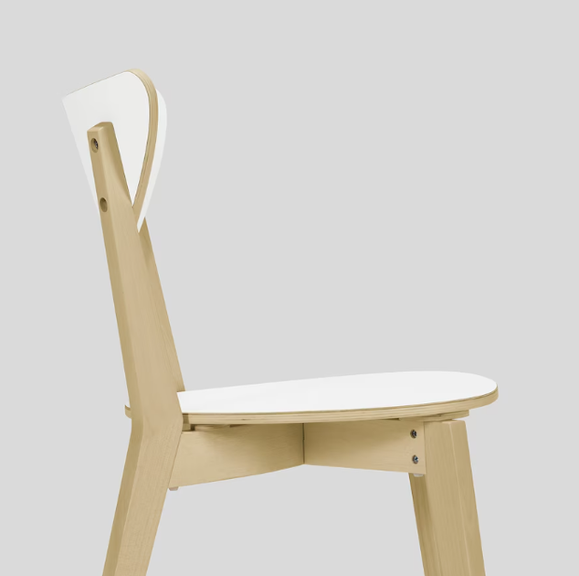 Кухонний стілець NORDMYRA IKEA 205.818.80 білий/береза - Фото 2 Кухонний стілець NORDMYRA IKEA 205.818.80 білий/береза - зображення 2