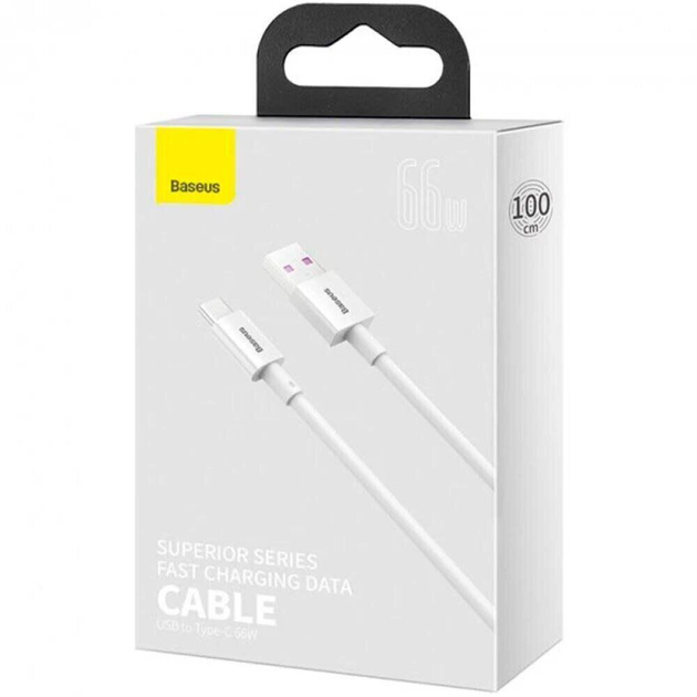 Кабель Baseus Superior Series Fast Charging Type-C 2m White (CATYS-A02) - Фото 2 Кабель Baseus Superior Series Fast Charging Type-C 2m White (CATYS-A02) - изображение 2
