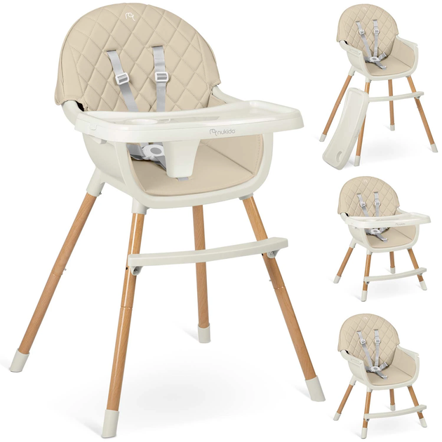 Krzesełko do karmienia Ricokids Nukido Lilo Beżowe (5903890621407) - obraz 2