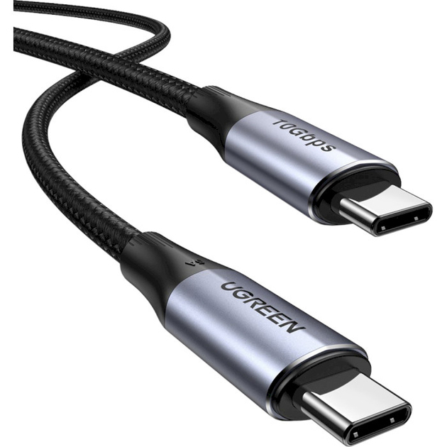 Кабель UGREEN US355 USB Type-C to USB Type-C 100W 1м Black (80150) - Фото 1 Кабель UGREEN US355 USB Type-C to USB Type-C 100W 1м Black (80150) - зображення 1