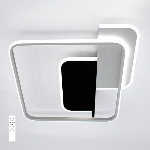 Люстра CODE 70W 3S біло-чорна Esllse WHITE/BLACK 3000-6500К 1500-7000Lm світлодіодна з пультом 500×490×55мм 220V - Фото 1 Люстра CODE 70W 3S біло-чорна Esllse WHITE/BLACK 3000-6500К 1500-7000Lm світлодіодна з пультом 500×490×55мм 220V - зображення 1