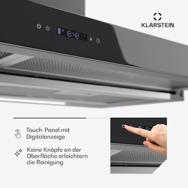 Вытяжка KLARSTEIN Mariana Neo 90 640 м3/ч с плоским экраном 90 см - изображение 6