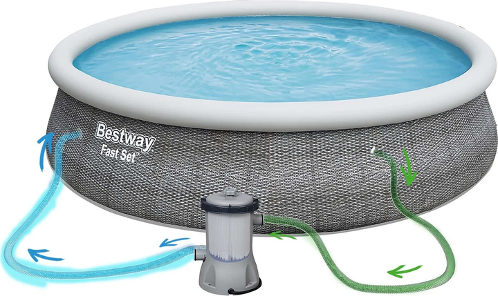 Басейн Bestway Fast Set 366 x 76 см 4 в 1 57443 (6941607309506) - зображення 4