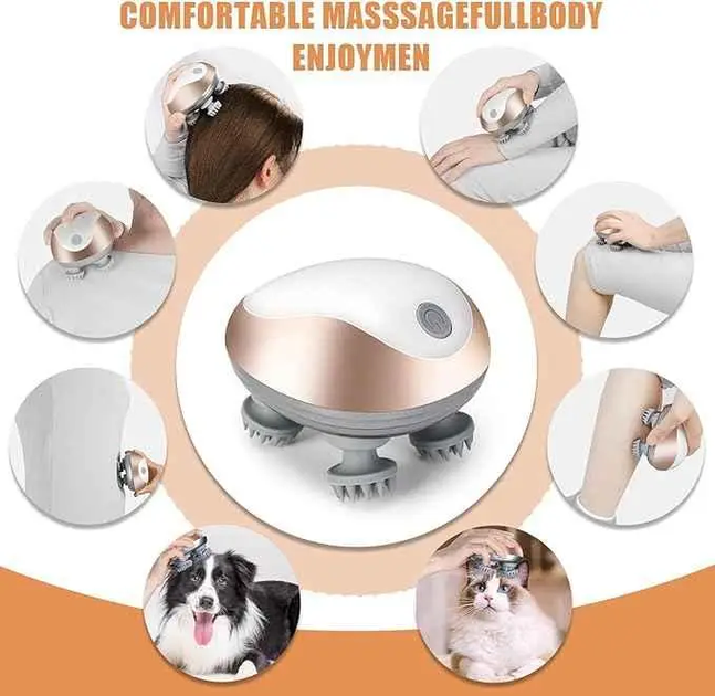 Масажер для голови з 4 головками Smart Scalp Massager GX-608G - изображение 2