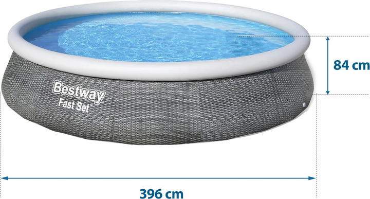 Басейн Bestway Fast Set 396 x 84 см 9 в 1 57376 (6942138968293) - зображення 2