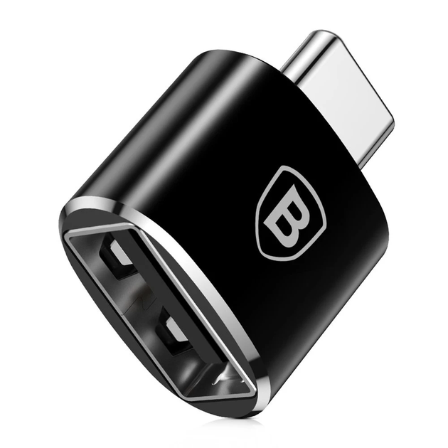 Адаптер Baseus USB-A до USB-C чорный (CATOTG-01) - Фото 2 Адаптер Baseus USB-A до USB-C чорный (CATOTG-01) - изображение 2