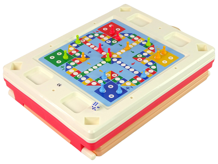 Stolik - tablica dwustronna do rysowania LEAN Toys 3w1, Różowy, kreda, pisaki i gra (5905515356350) - obraz 5