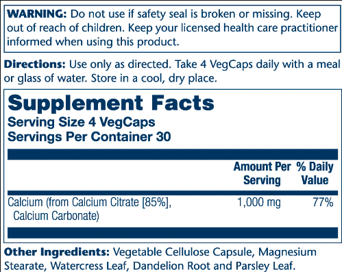 Calcium Citrate 1000mg - 120 vcaps цитрат кальцію для зміцнення кісток, зубів, мінерального балансу та щоденної підтримки - зображення 2
