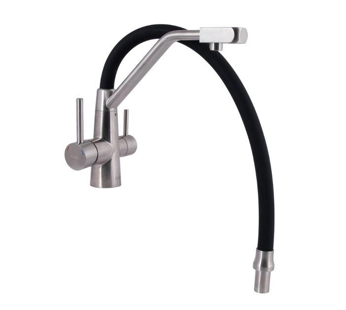 Змішувач для кухні Lidz Aria 020F3 Black/Nickel (під осмос та хол/гор. воду) - зображення 9