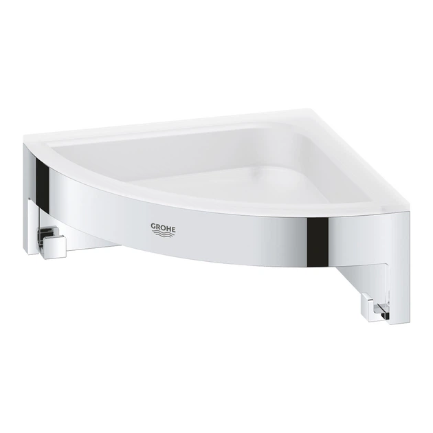 Полка настенная GROHE QuickFix Start Cube 41106000 160мм угловая прямоугольная металл хром CV035416 - изображение 3