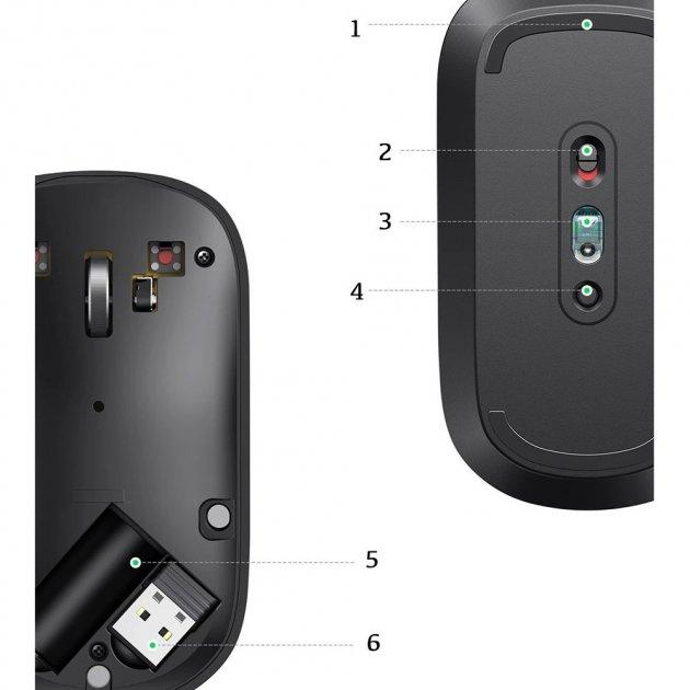 Беспроводная мышка компьютерная Ugreen Portable Wireless Mouse MU001 Black 90374 мышь для ноутбука и ПК - изображение 2