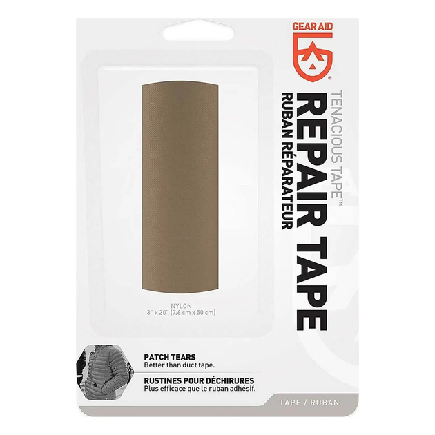 Ремонтна стрічка Gear Aid by McNett Tenacious Repair Tape Coyote Nylon 7.5 cm x 50 cm - Фото 2 Ремонтна стрічка Gear Aid by McNett Tenacious Repair Tape Coyote Nylon 7.5 cm x 50 cm - изображение 2