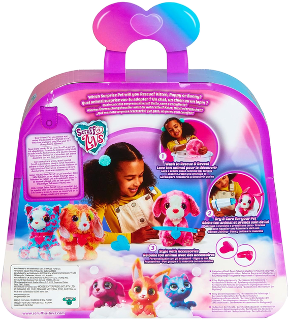 Набір м'яких іграшок Little Live Pets Scruff-a-Luvs Neon Таємничий плюшик + Нашийник з підвіскою + Гребінець + Свідоцтво про усиновлення 1863-30177 (630996303238) - зображення 2