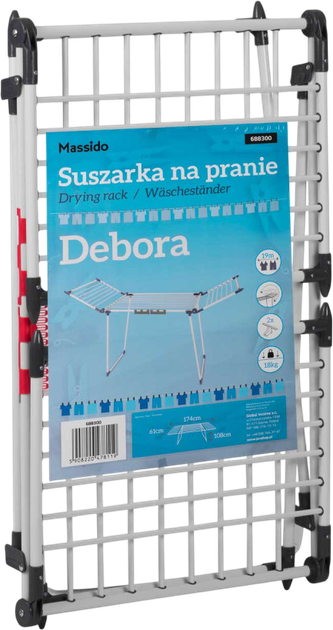 Сушарка для одягу Massido Debora стояча розкладна біла 19 mb (5908220478119) - зображення 6