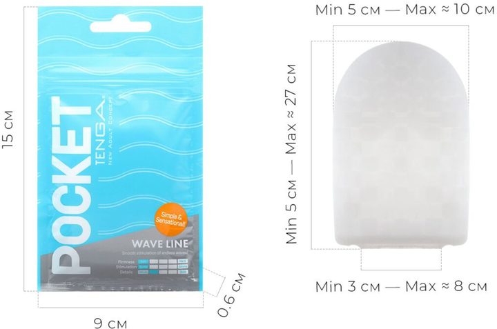 Мастурбатор Tenga Pocket Wave Line (ROZ6501103833) - изображение 3
