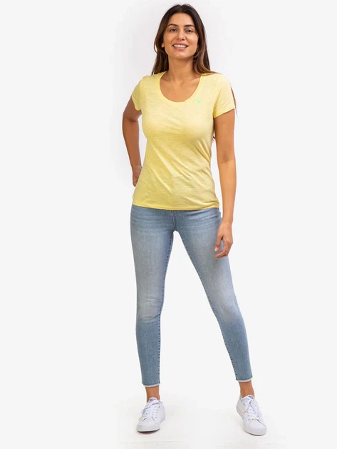 Футболка бавовняна жіноча U.S. Polo Assn 212201-PO00A (SUNSHINE) M Жовта (786660288445) - зображення 3