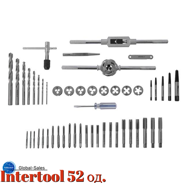 Набор метчиков и плашек Intertool M3 x 4 x 5 x 6 x 7 x 8 x 10 x 12 (52ед) (SD-8052) - Фото 2 Набор метчиков и плашек Intertool M3 x 4 x 5 x 6 x 7 x 8 x 10 x 12 (52ед) (SD-8052) - изображение 2