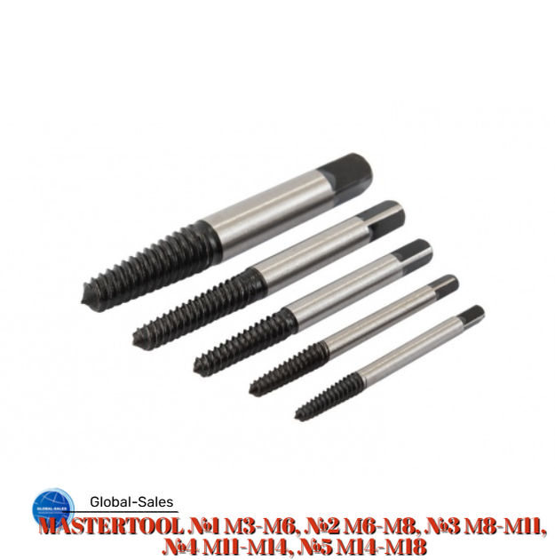 Набір екстракторів для гвинтів Mastertool 5 шт. (14-1405) - зображення 2