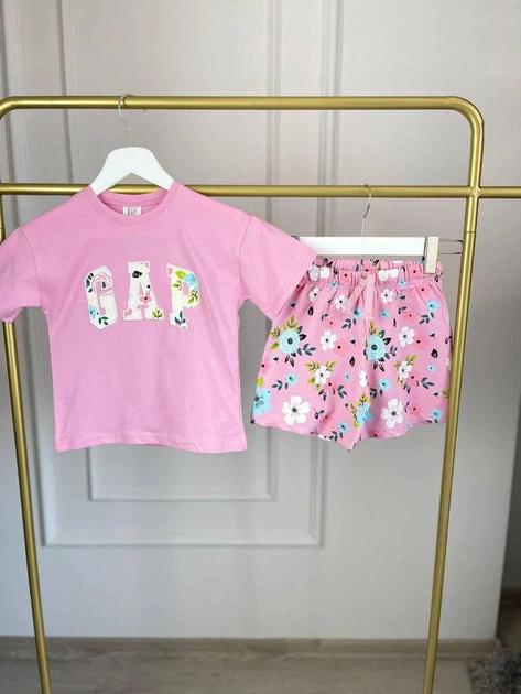Детский летний костюм GAP на девочку 140 см розовый - Фото 1 Детский летний костюм GAP на девочку 140 см розовый - изображение 1