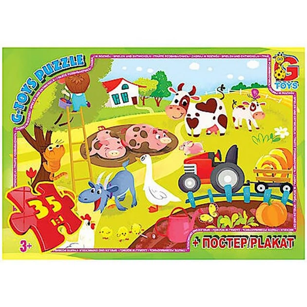 Дитячий пазл "Життя на фермі" GF05 постер 35 елементів G-Toys GF05 - Фото 1 Дитячий пазл "Життя на фермі" GF05 постер 35 елементів G-Toys GF05 - зображення 1