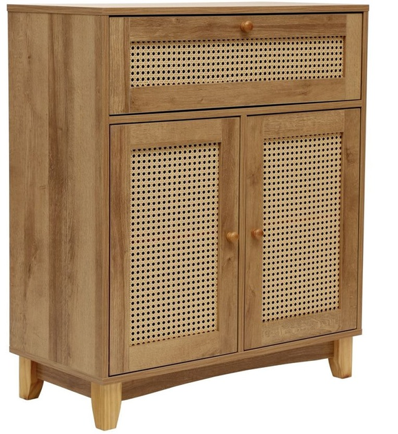Komoda HOMLA NOTTO z rattanem 74 x 35 x 86 cm (5904183849676) - obraz 1
