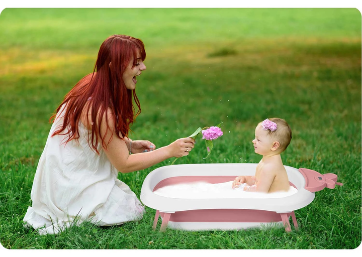 Ванночка для немовлят Ricokids RK-282 з термометром Біло-рожева (5903890616779) - зображення 6