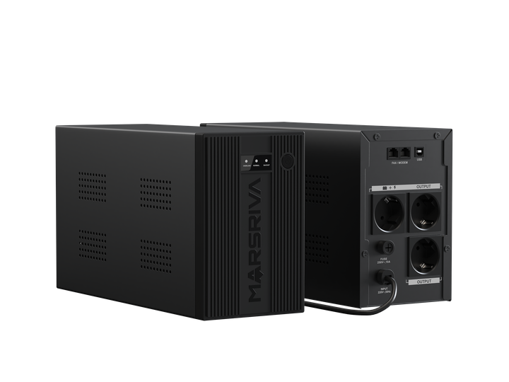 Источник бесперебойного питания (ИБП) Marsriva MR-UF1500 | 1500VA, с AVR для стабилизации напряжения, защита ПК и электроники - Фото 7 Источник бесперебойного питания (ИБП) Marsriva MR-UF1500 | 1500VA, с AVR для стабилизации напряжения, защита ПК и электроники - изображение 7