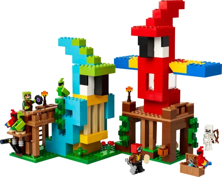 Конструктор LEGO Minecraft Будиночки для папуг 535 елементів (21282) - Фото 2 Конструктор LEGO Minecraft Будиночки для папуг 535 елементів (21282) - зображення 2