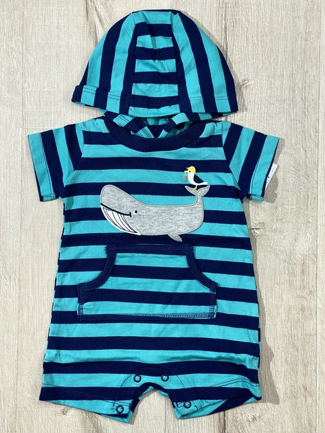 Песочник для мальчика Carters 118H985 3 мес 55-61 см Бирюзовый - Фото 1 Песочник для мальчика Carters 118H985 3 мес 55-61 см Бирюзовый - изображение 1