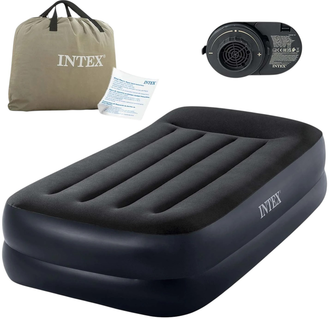 Materac dmuchany Intex 191 x 99 x 42 cm z wbudowaną pompką elektryczną 64122ND (6941057422855) - obraz 1