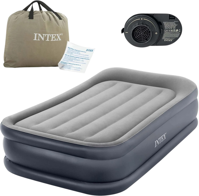 Materac dmuchany Intex 191 x 99 x 42 cm z wbudowaną pompką elektryczną 64132ND (6941057422879) - obraz 1