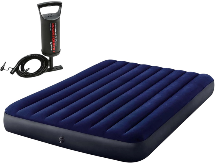 Materac dmuchany Intex 203 x 152 x 25 cm z pompką tłokową 64765 (6941057412474) - obraz 2