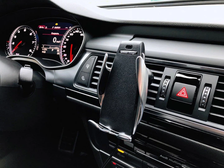 Держатель HOLDER S5 Wireless charger +SENSOR Подставка для телефона в авто, Держатель с беспроводной зарядкой - Фото 4 Держатель HOLDER S5 Wireless charger +SENSOR Подставка для телефона в авто, Держатель с беспроводной зарядкой - изображение 4