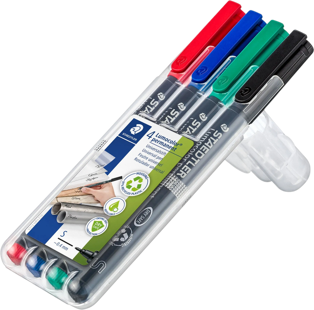Набір перманентних маркерів Staedtler Lumocolor 4 шт (4007817308431) - зображення 2