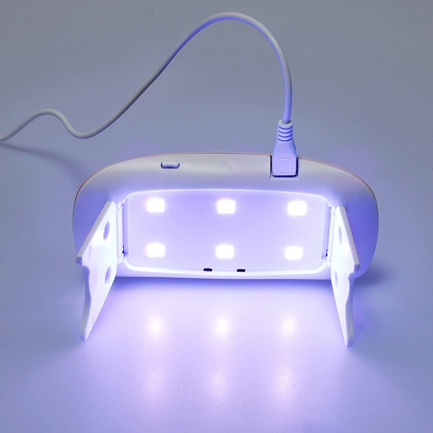 Лампа для нігтів, ультрафіолетова сушка для манікюру SUN mini 6W UV/LED Біла - зображення 3