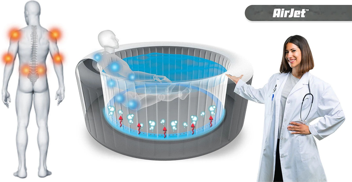 Jacuzzi dmuchane Bestway 196 x 71 cm 6-osobowe 6001N Lay-Z Bali Grey (6941607369715) - obraz 4