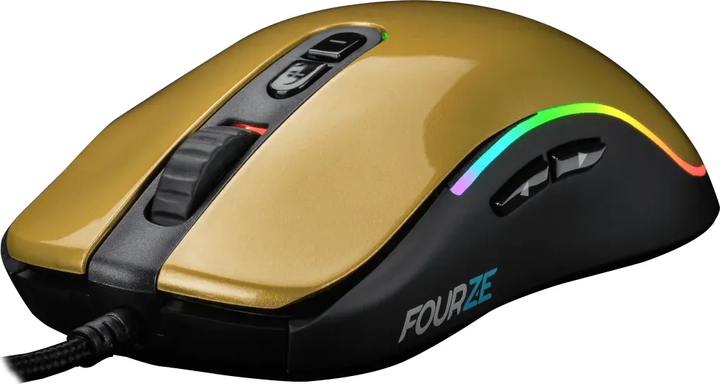 Миша Fourze GM700 USB Black/Gold (5713552002419) - зображення 2