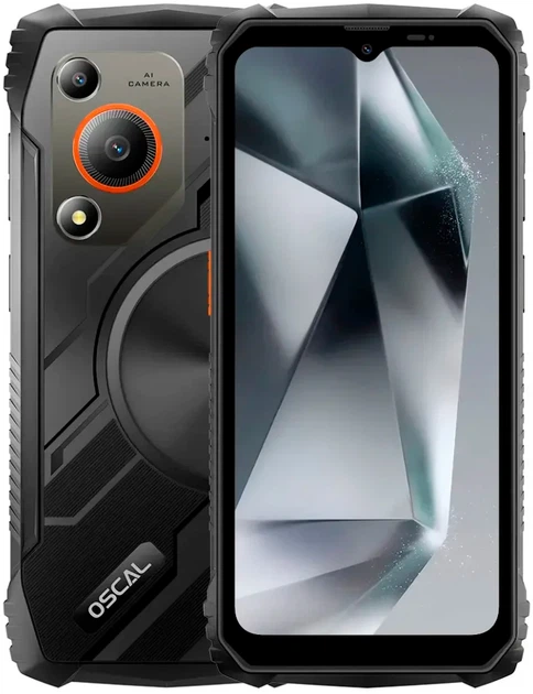 スマートフォン本体 BLACKVIEW OSCAL MARINE 4+8GBRAM128GBROM Мобільний телефон Blackview Oscal Marine 1 4/128GB Black-Orange
