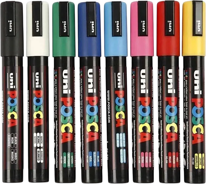 Zestaw markerów Uni Posca dekoracyjne z farbą 8 szt (4902778154151) - obraz 2