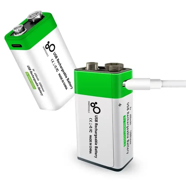Крона акумулятор Smartoools Li-ion TYPE-C 650 мАг 9V - изображение 4