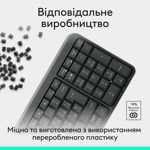 Клавіатура бездротова Logitech K250 Bluetooth UKR Graphite (920-013822) - Фото 6 Клавіатура бездротова Logitech K250 Bluetooth UKR Graphite (920-013822) - зображення 6