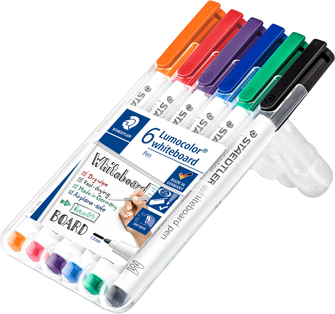 Zestaw markerów Staedtler Lumocolor do białych tablic 6 szt (4007817044650) - obraz 2