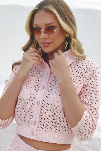 Летний комплект кофта с юбкой L-XL. Пудровый - изображение 3