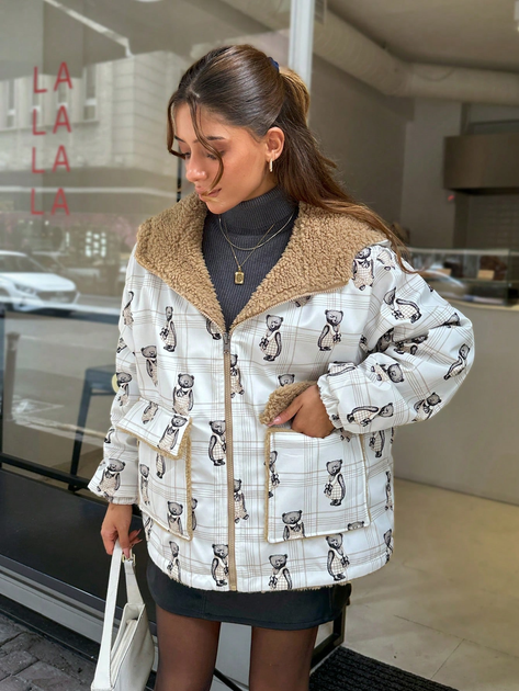 Куртка жіноча SHEIN GD-00134701 S Біла від Rozetka на платформі USKIDKA Акція на Куртка жіноча SHEIN GD-00134701 S Біла від Rozetka